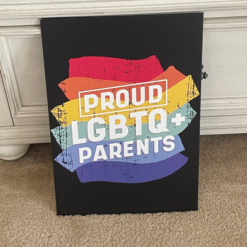 Displate Metal Poster Proud LGBTQ+ Parents Rainbow Matte Black 12.5x17.75in